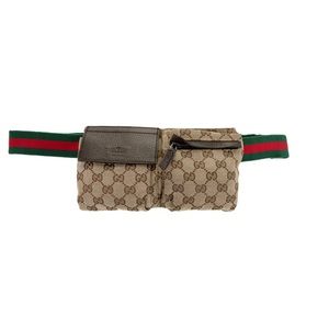 GG Canvas Double Pocket Belt Bag